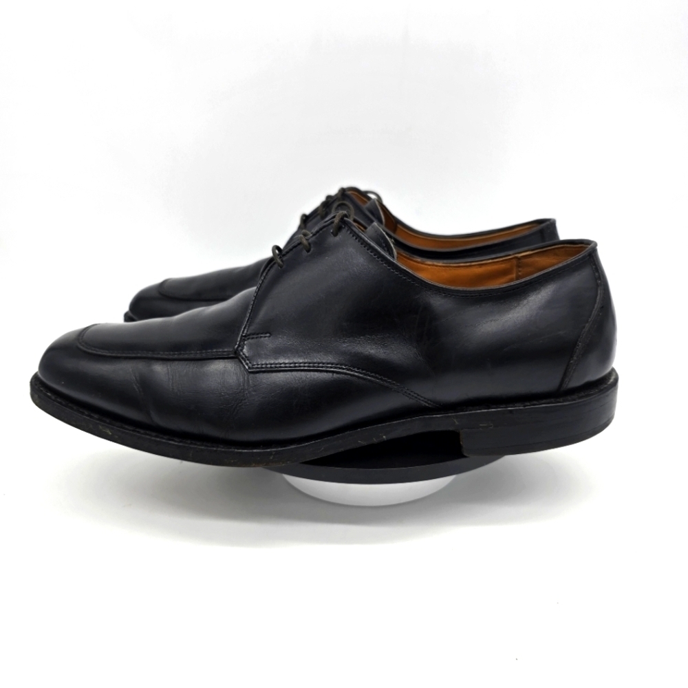 Allen Edmonds Shoe Mens 10.5 3E Burton Black Apron Toe Derby Oxford Dress